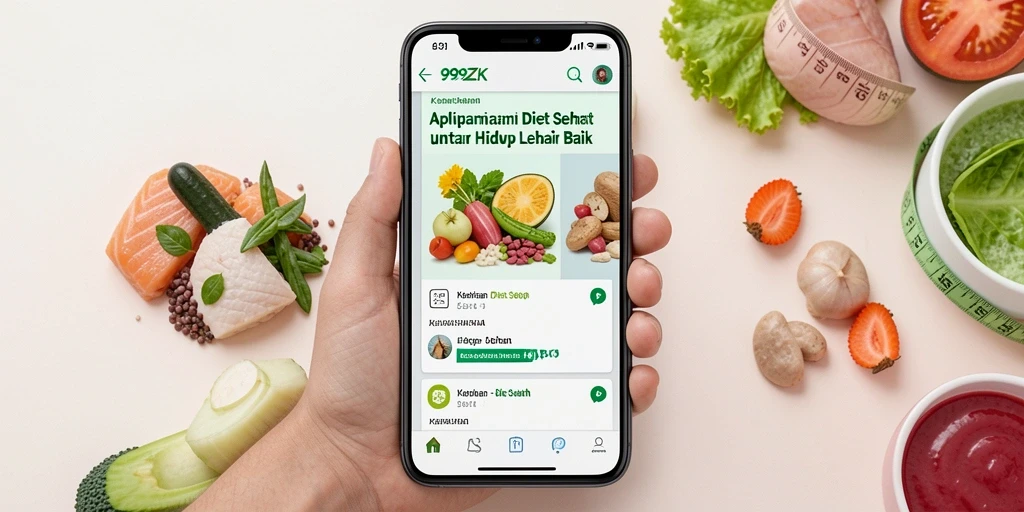 Antarmuka aplikasi 999ZK yang user-friendly untuk Diet Sehat.