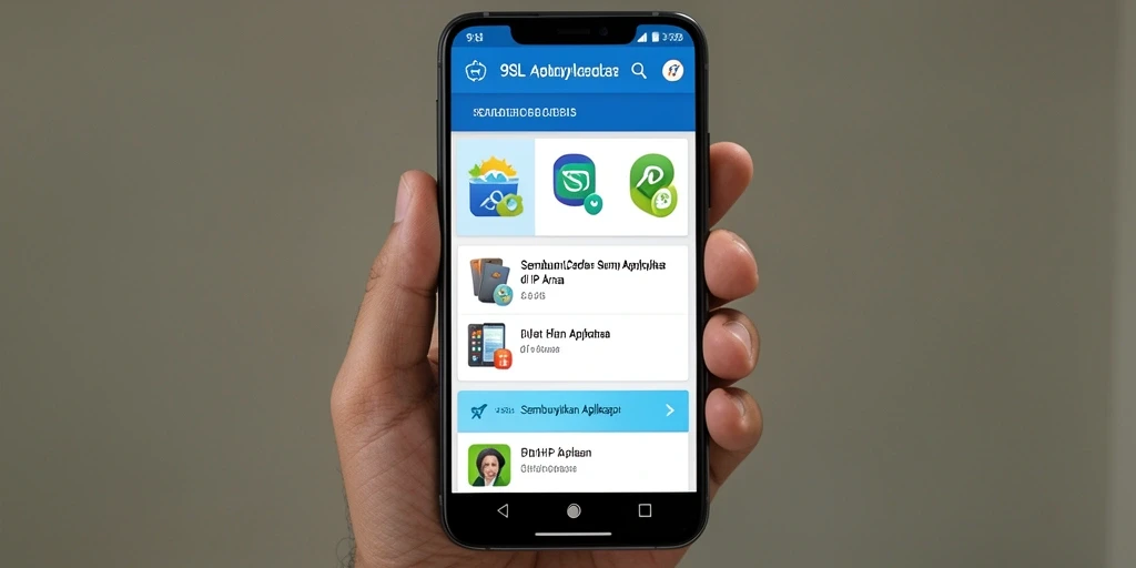 Tampilan antarmuka utama aplikasi Sembunyikan Aplikasi 9SL yang mudah digunakan.