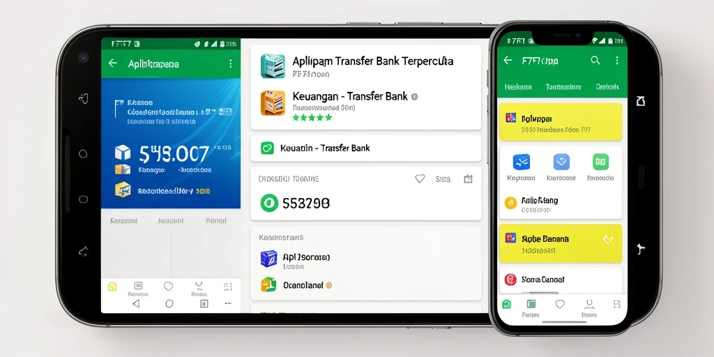 Tampilan antarmuka aplikasi F7F7 untuk Transfer Bank yang modern.