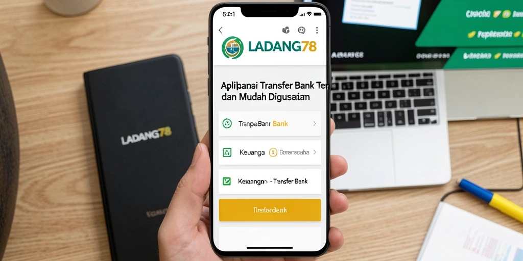 Antarmuka aplikasi Transfer Bank LADANG78 yang intuitif dan sederhana.