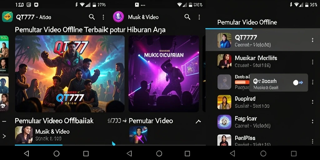 Antarmuka QT777 yang sederhana dan fungsional saat memutar video.