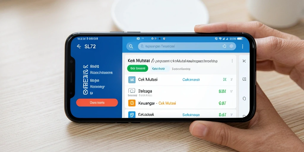 Antarmuka SL72 menampilkan fitur cek mutasi yang mudah digunakan.